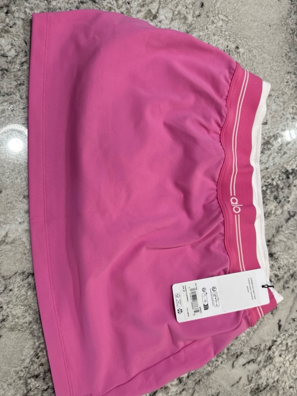 ALO Yoga Paradise Pink and White Scoop-Neck Sports Bra and Skirt!! Set - Picture 6 of 7